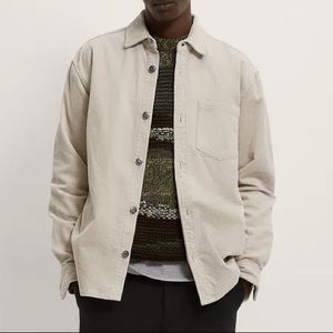 ZARA Cream/Beige Corduroy Overshirt/Shacket